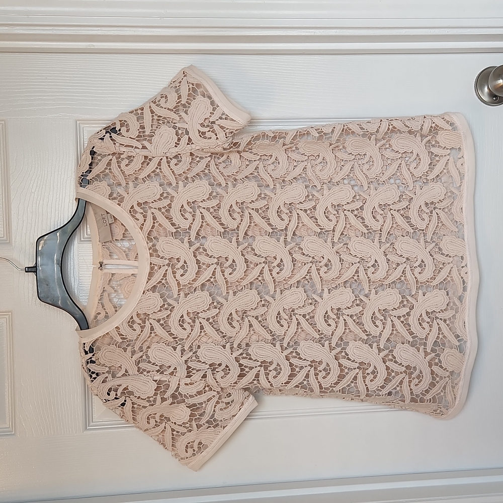 LOFT Cream Dress Shirt - Size S